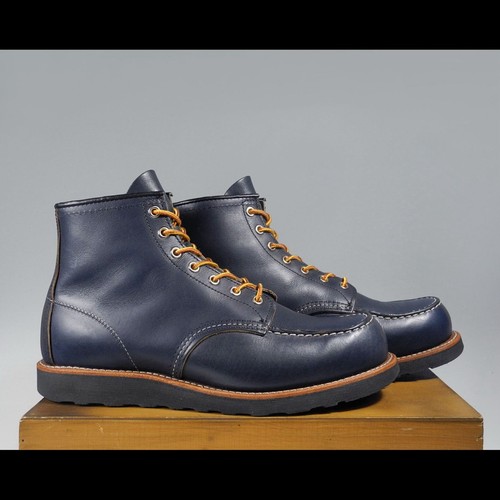 Red Wing 8853 Moc Boots Men's US10 E Indigo Portage Black Traction Tread Sole - Picture 24 of 24