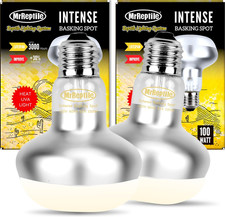 MRREPTILE Reptile Heat Lamp, 2-Pack 100W Intense Spot, Bearded Dragon  Lizard B
