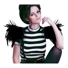 L'VOW Gothic Natural Real Feather Epaulet Shrug Shoulder Strap X-black