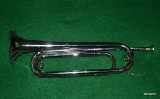 VINTAGE BOY SCOUT REXCRAFT OFFICIAL CHROME BUGLE - TENDERFOOT INSIGNIA