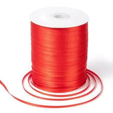 New Red 3mm Satin Ribbon per 10 metres - Wholesale Feathers Craft Supplies