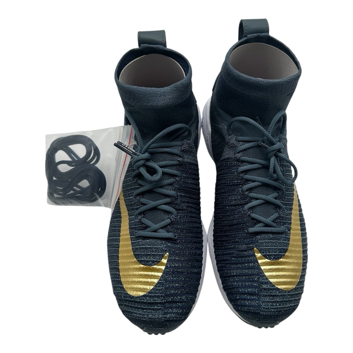 Nike Zoom Mercurial XI FK FC Flyknit Shoes Mens 10 Blue Gold  display picture 2