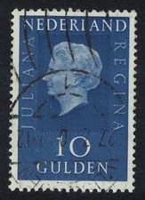 Queen Juliana 10 Gulden Key Value Netherlands 1970 Canc SG#1084 MI#945
