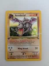 Pok�mon TCG Aerodactyl Fossil 1st Edition Prerelease Holo Card 1/62 (Played)