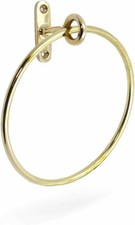 Polished Brass Towel Ring Decorative Round Hand Towel Hanger Holder Wall Mounted