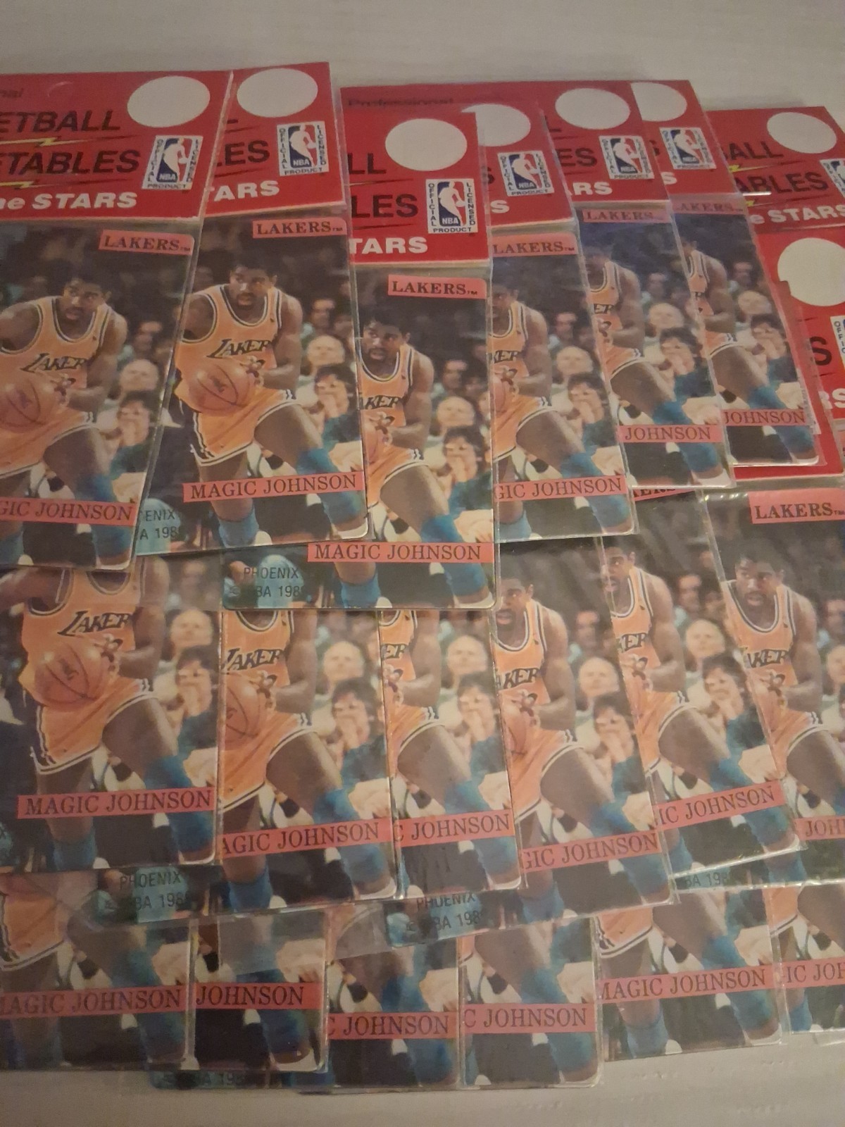 1989 Magic Johnson Lot Of 116 Sealed/Unpunched Phoenix Basketball Magnetables