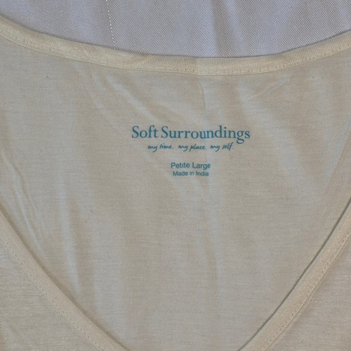 SOFT SURROUNDINGS LONG TANK TOP UNDER SHIRT PETITE LARGE OFF WHITE - Picture 4 of 11