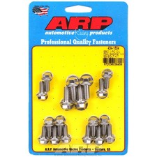 Arp Oil Pan Bolt Set 434-1804 Hex Stainless Steel For Sbc W1pc Rubber Gasket