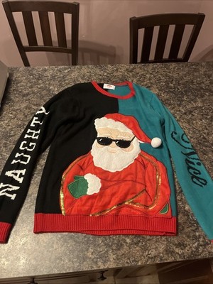 Ugly Sweater Christmas Santa Naughty Nice Holiday Time Size Small 34-36