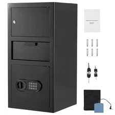 Uimoso 3.6 Cubic Feet Drop Safe Large Capacity 3 Tiers Drop Slot Safe Box Black