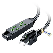 10 ft Extension Cord with Multiple Outlets 16 Gauge 3-Prong Power Cable