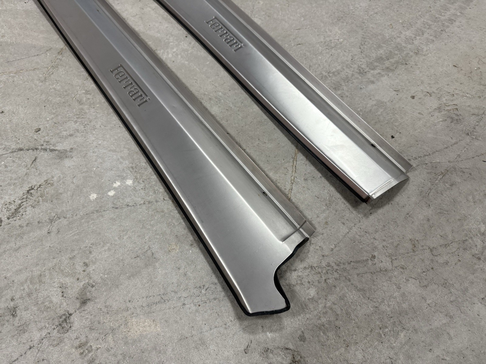 Ferrari 360 Door Sills Driver + Passenger Set Metal OEM Original