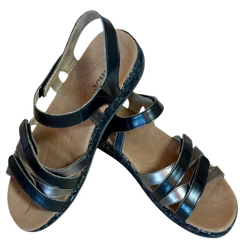 Romika Fidschi 74 Adjustable Metallic Leather Sandals Comfort Shoes EU 41 NEW - Picture 6 of 15