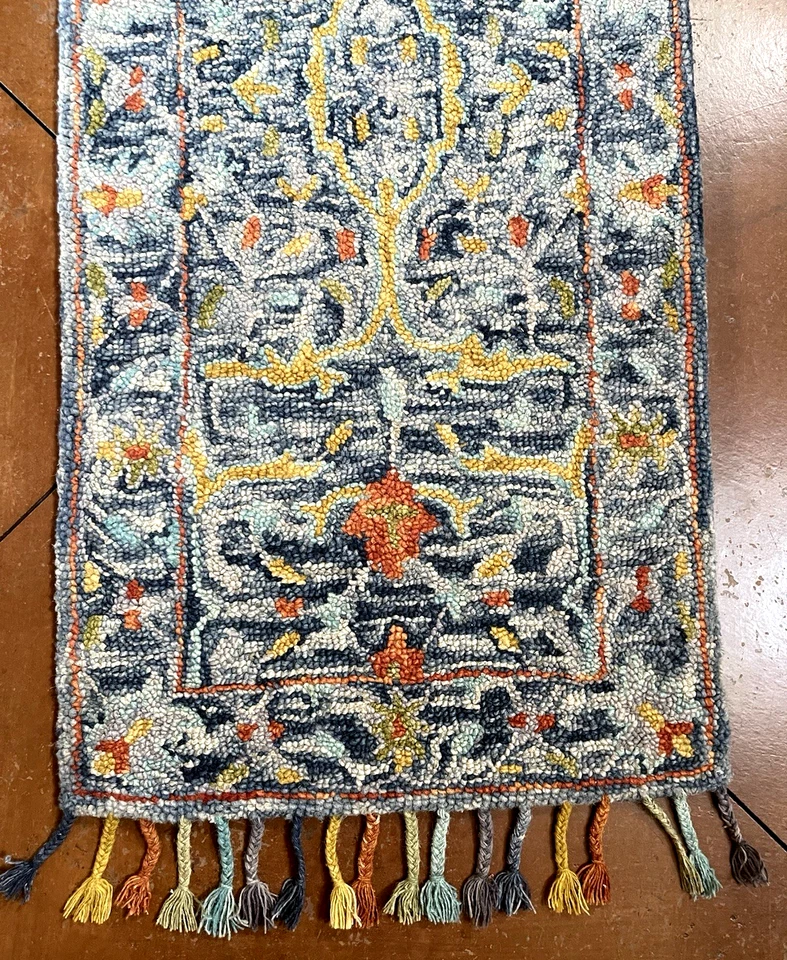 Ковер SAFAVIEH Aspen Collection ручной стеганный синий/ржавый 100% шерсть 2 фута 3 x 5 дорожек новый в упаковке - Изображение 4 из 4