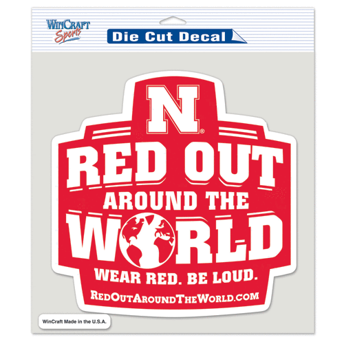 NEBRASKA HUSKERS RED OUT LOGO 8"X8" COLOR DIE CUT DECAL BRAND NEW WINCRAFT - Picture 1 of 1