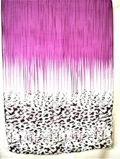 Oblong Rectangle Polyester Chiffon Sheer Shawl Scarf Wrap Pink White Black 58x19