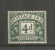 POSTAGE DUE: 1937-38 4d GREY-GREEN MM SG D31  REF 793