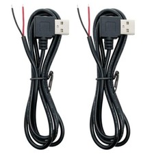 2Pcs 3.2FT 22AWG Right Angle USB 2.0 Male 2Pin Pigtail Cable 3A 5V 90 Degree ...