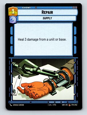 Command Vigilance Repair Supply Event Card Heal Unit Base Damage
