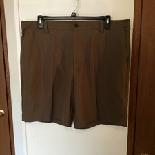 Chaps Mens Big & Tall Size 40X9 Brown Cotton Khaki Shorts EUC