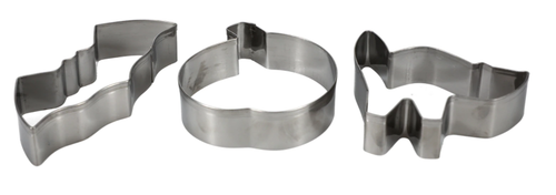 Halloween Stainless Steel Cookie Cutters ~ Pack of 3 Bat Pumpkin Cat - Bild 1 von 2