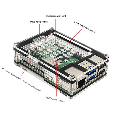 Acrylic Case Protective Case Fit for Raspberry Pi 5 4GB/8GB (Just Case) - Picture 10 of 12