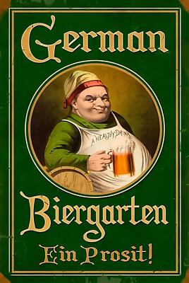 Retro Blechschild GERMAN BIERGARTEN 30 x 20 cm Beer Metallschild Vintage (0047)