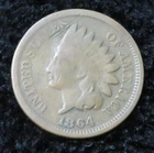 1864 Indian Head One Cent * Copper-Nickel Variety * 4337