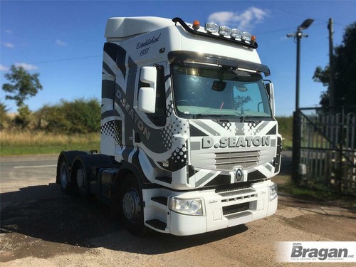 Roof Bar + LEDs + Jumbo Spots + Clear Beacon For Renault Premium Truck BLACK Top - Picture 3 of 7