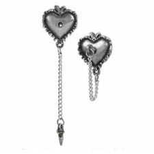 Alchemy Gothic Witches Heart Pewter Earrings ...