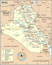1999 United Nations Map of Iraq Military Wall Poster Print History Home School