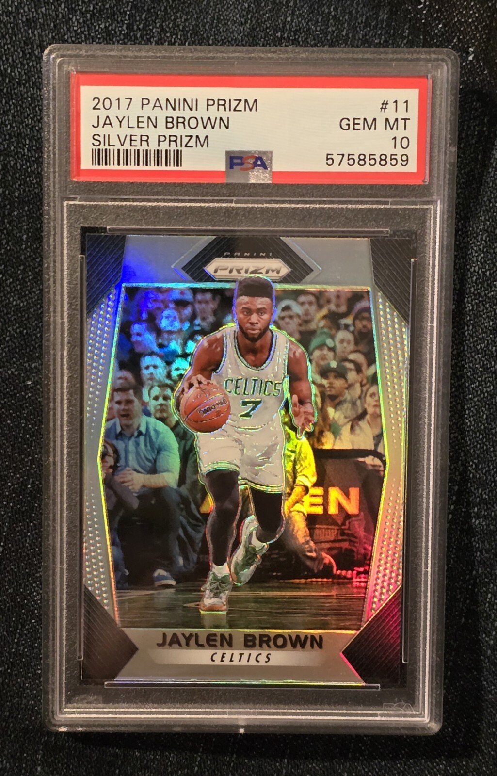 2017-18 Panini Prizm JAYLEN BROWN #11 Silver Prizm PSA 10 GEM MT Boston Celtics