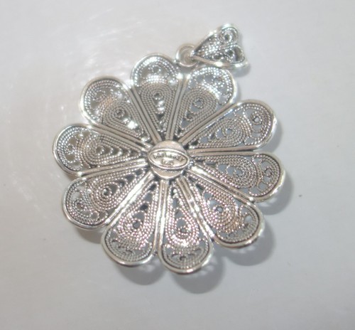 Turkish DGS 925 Sterling Silver Large round Pendant new - Picture 3 of 3
