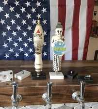 1 Beer Tap Handle Base Display Stand w/Bolt, Genuine Black Marble Size 2" x 3"