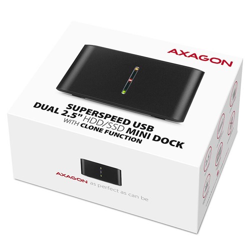 AXAGON ADSA-D25 SATA 2.5 CLONE DUAL SSD Dock Station - USB 3.2 Gen 1 - Afbeelding 5 van 5