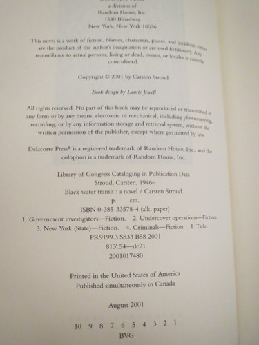 Black Water Transit - Hardcover By Stroud, Carsten - ACCEPTABLE - Picture 9 of 10