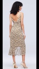 Davids Bridal Womens Brown Animal Print Cocktail Dress Size Small