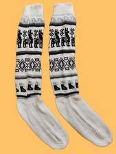 BRAND NEW, 100 ALPACA WOOL SOCKS, SIZE 6 TO 9, LEG WARMERS, 1 PAIR, WHITE COLOR