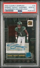 2022 Donruss Ahmad “Sauce” Gardner Auto Holo Rated Rookie Logo PSA 10 POP 1 SSP