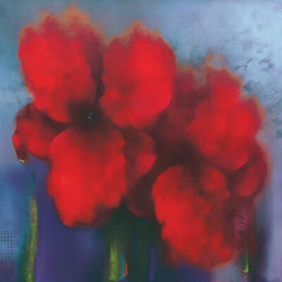 36W''x36H'' SUBTLE AND DANGEROUS by VICTORIA MONTESINOS - RED CHOICES of CANVAS