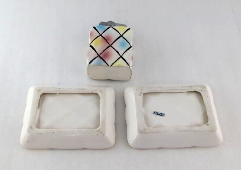 Vintage Ceramic Table  Cigarette Lighter and Ashtray Set Japan MCM