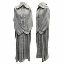 Men's Moroccan Grey Cotton Hooded Long Sleeve Thobe Djellaba