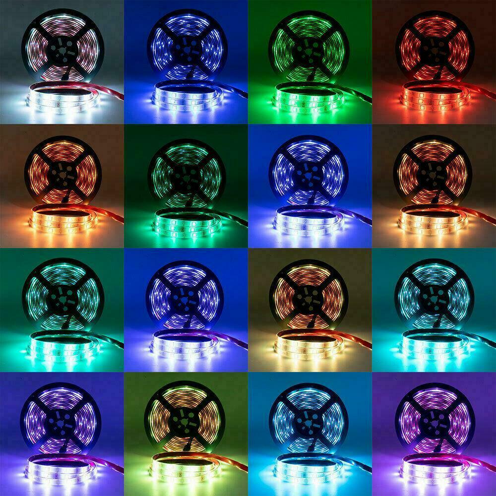 5M RGB 5050 Waterproof LED Strip light SMD 44 Key US Remote 12V Power Full Kit