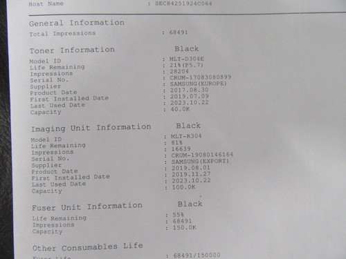 Samsung ProXpress M4530ND, A4 Mono Printer, Low Page Count, Under 69K, WARRANTY - Picture 5 of 6