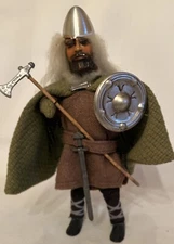 Vintage Viking Warrior Knight Rare Realistic Outfit Folk Art Doll Figure 11”
