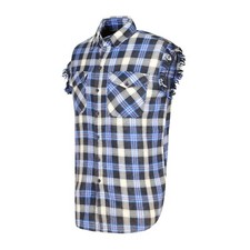 Men's Plaid Flannel Casual Shirt  100 Cotton Lightweight Sleeveless Shirt