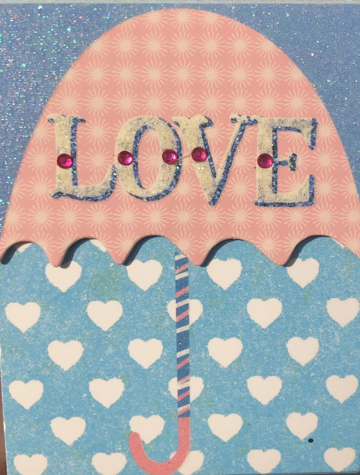 Punch Studio 71302 Love Umbrella Notepad Glitter & Gemas I’ll Shower You With ❤️ - Image 3 of 4
