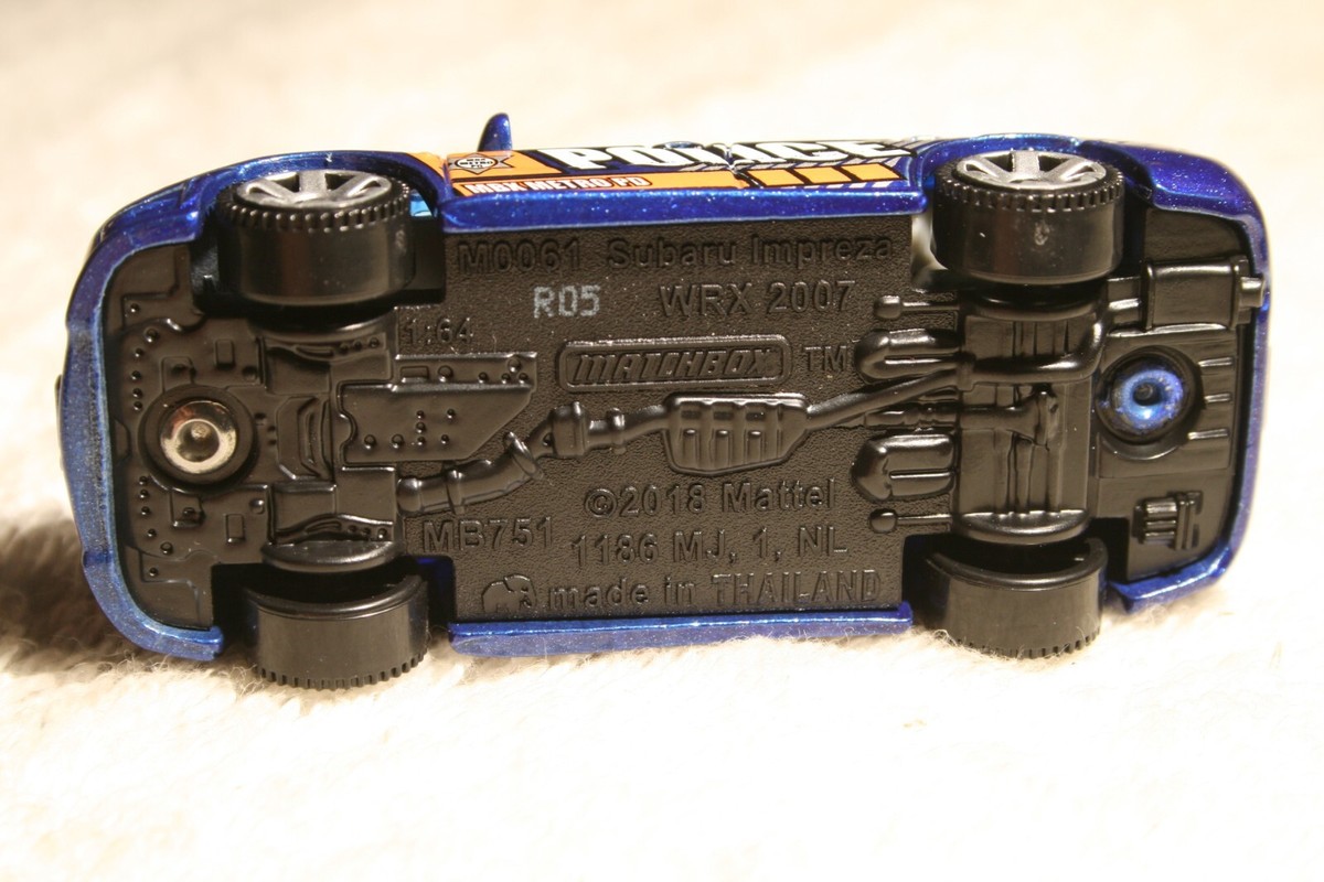22 MATCHBOX BLUE METALLIC 2007 SUBARU IMPREZA WRX LOOSE MBX JAPAN