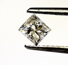 loose .59ct princess I3 top light brown diamond vintage estate antique 4.0x4.3mm