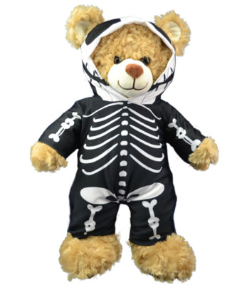 Skelett 0nesie PJs Teddybär Kleidung Outfit passt 16'' Build a Bear Halloween